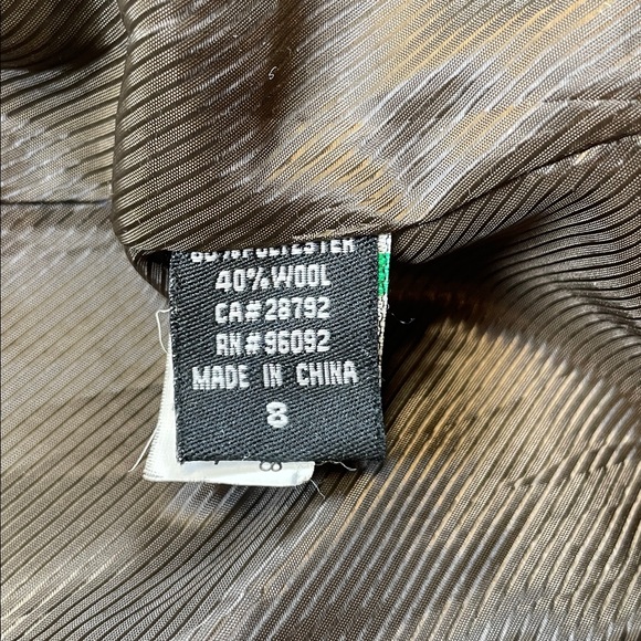 Dalia Collection Wool Blend Herringbone Coat Burgundy Womens Size 8 - Picture 7 of 8